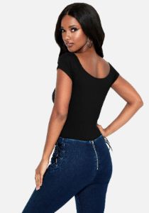 Cutout 3/4 Sleeve Knit Top sold by Bebe