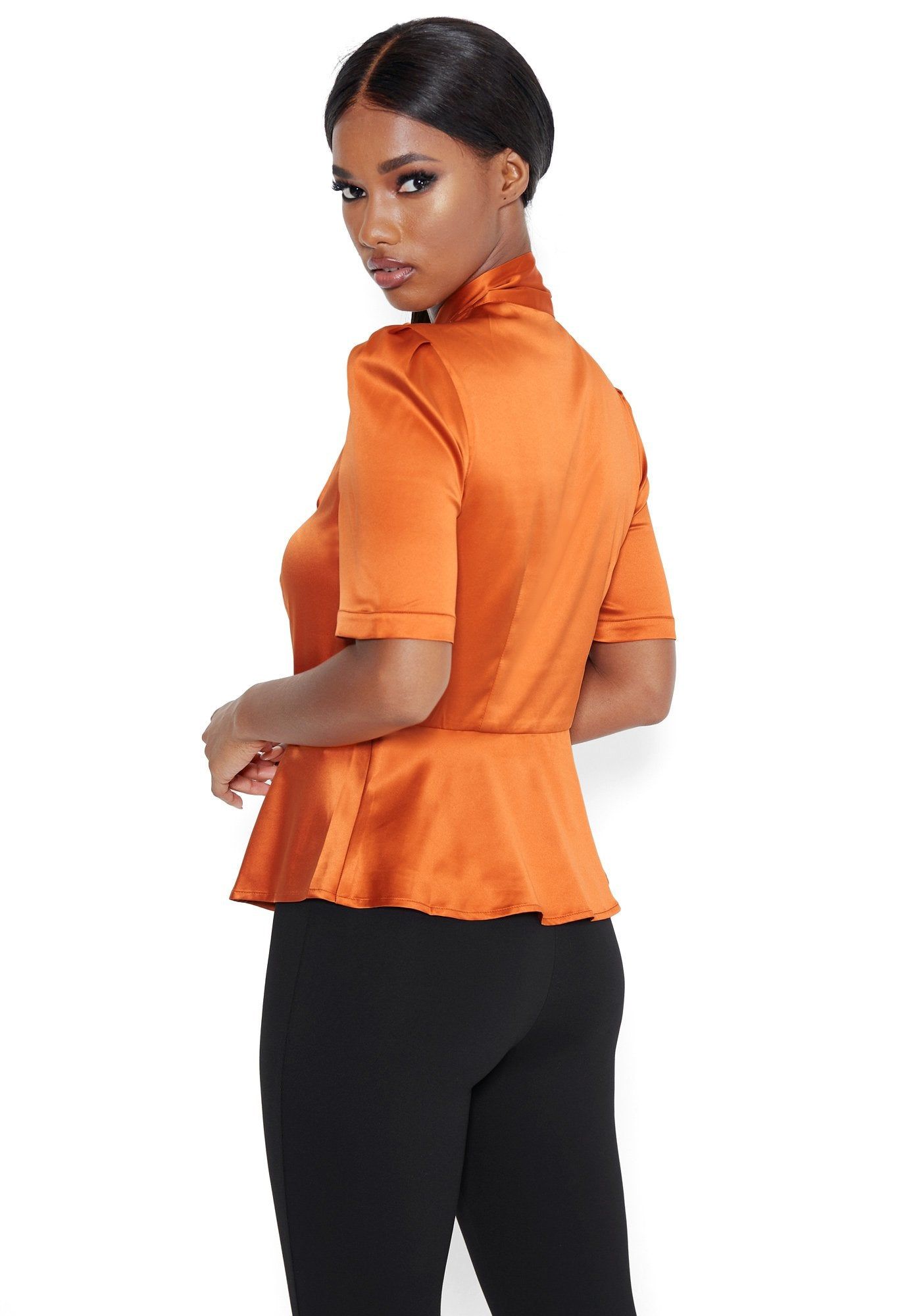 Tie Neck Peplum Blouse sold by Bebe product image thumbnail 3