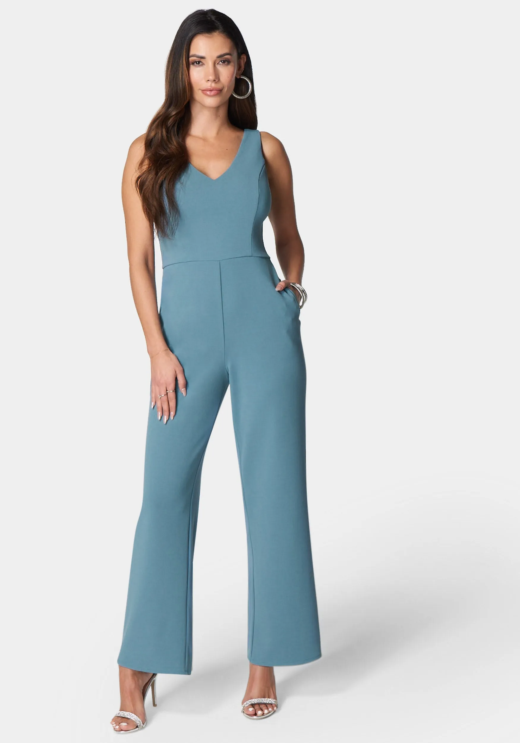 V Neck Core Jumpsuit sold by Bebe