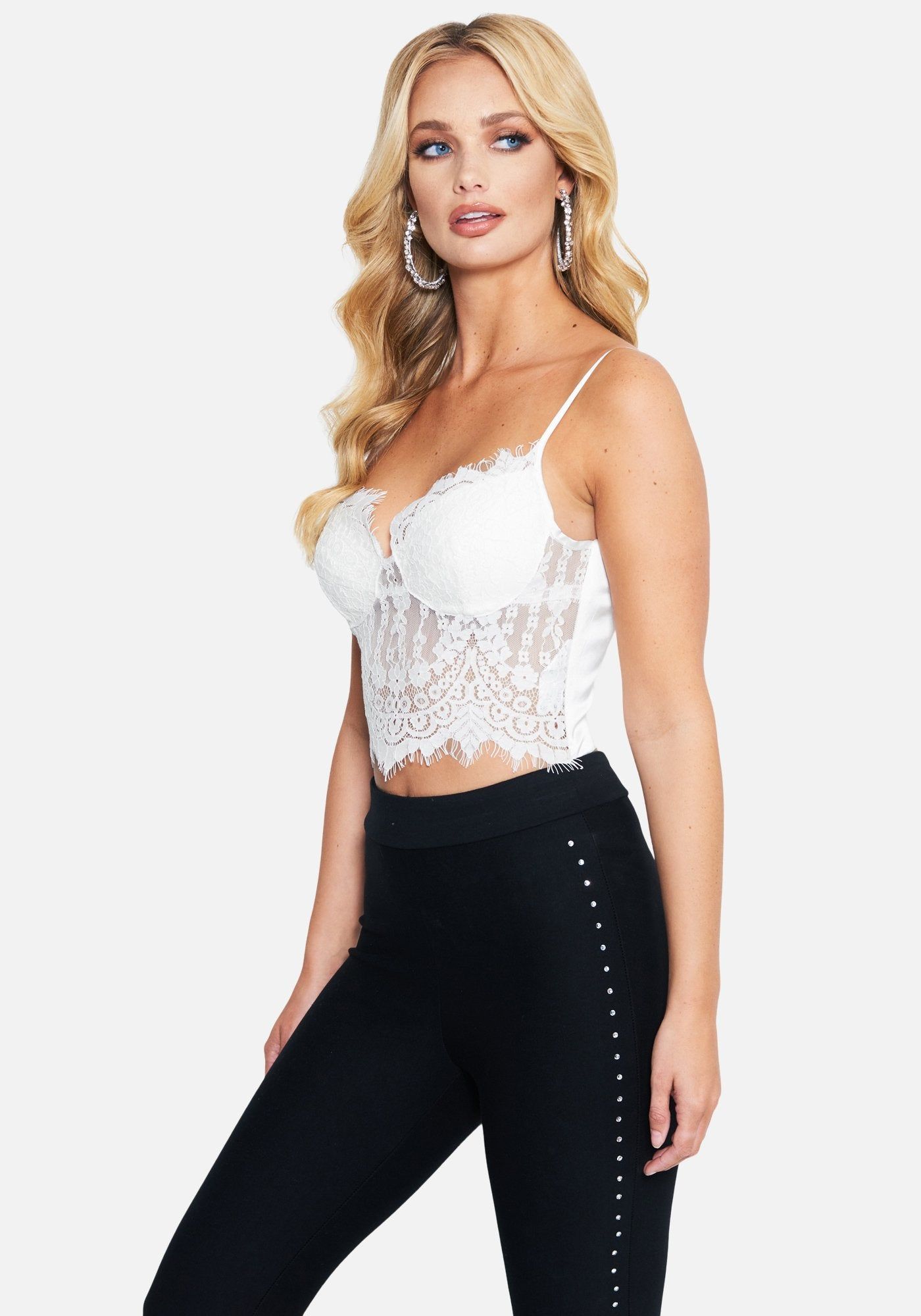 Satin Lace Zip Back Bustier sold by Bebe product image thumbnail 2