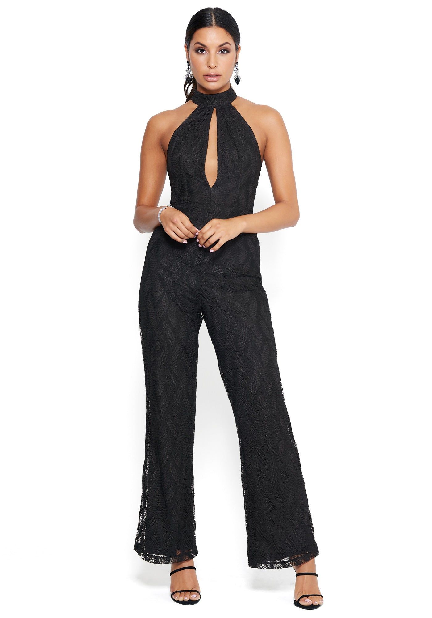 Embroidered Lace Jumpsuit sold by Bebe