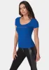 Bebe Logo Short Sleeve Scoop Neck Single Stone Rib Top sold by Bebe