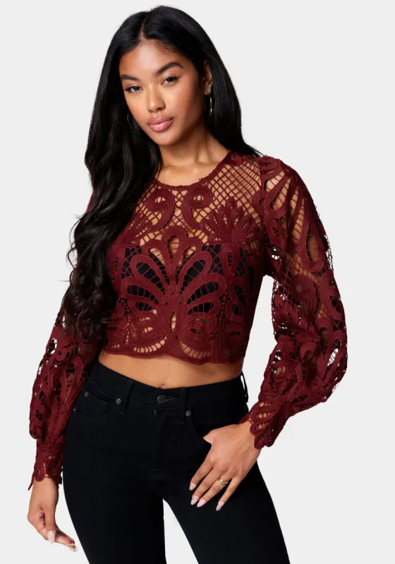 Placement Lace Blouse sold by Bebe