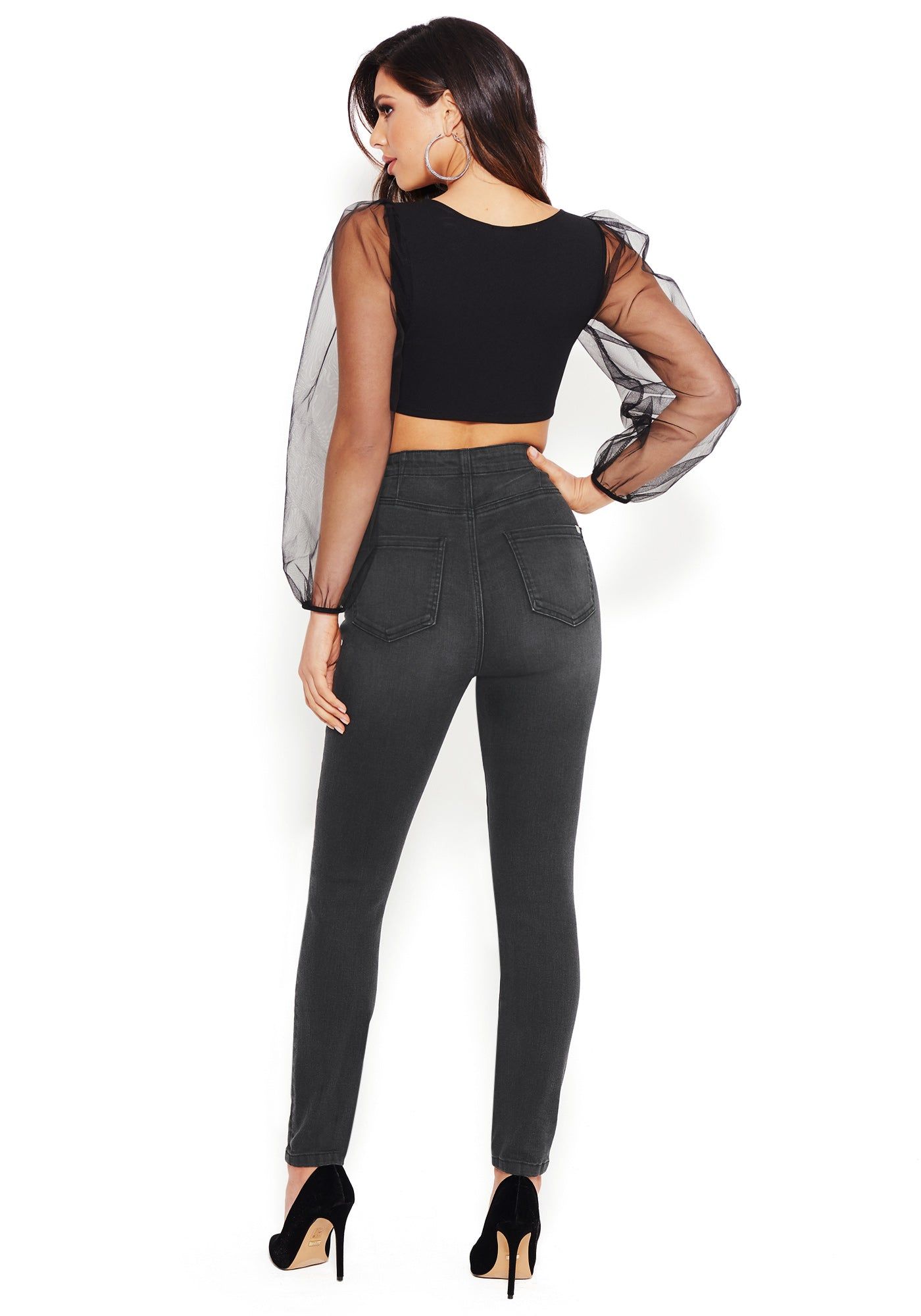 Button Trim High Waist Jeans sold by Bebe product image thumbnail 3