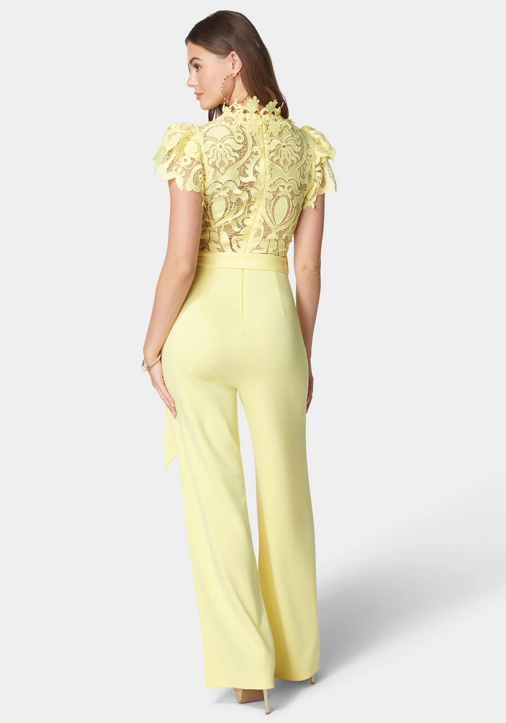 Lace High Neck Jumpsuit sold by Bebe product image thumbnail 3