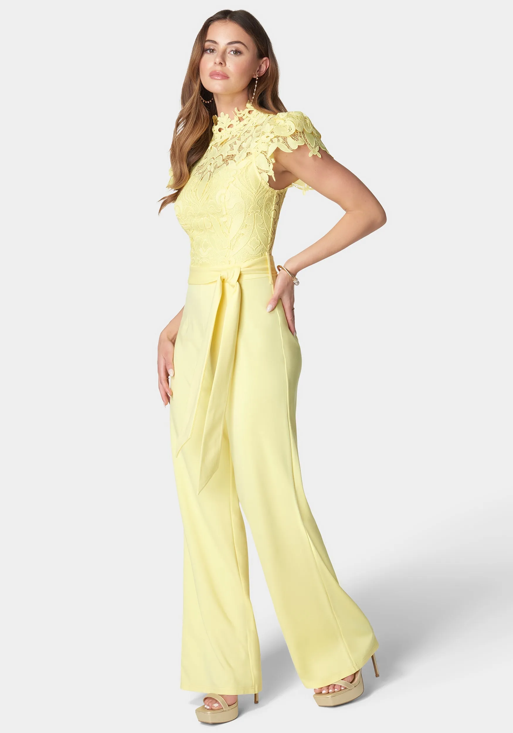 Lace High Neck Jumpsuit sold by Bebe product image thumbnail 2