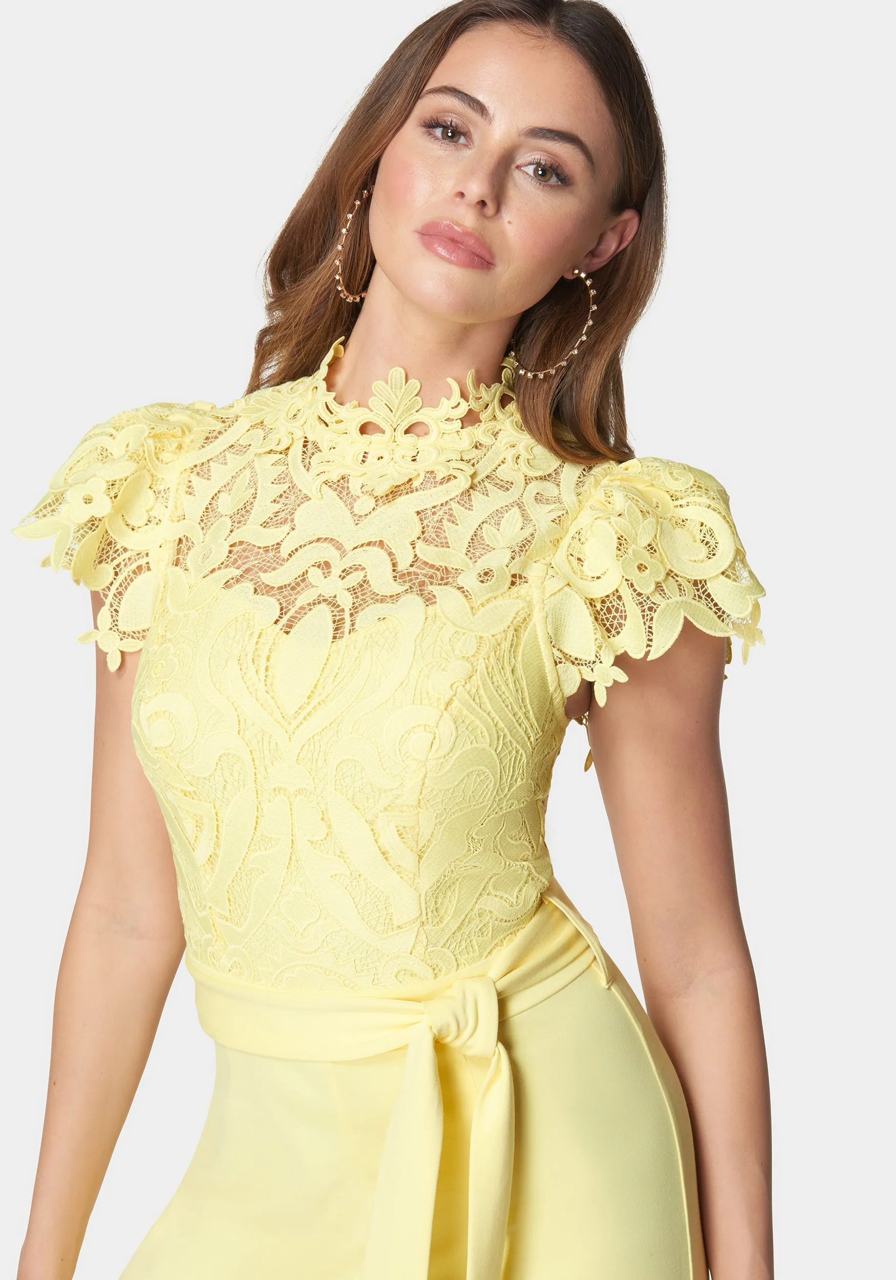 Lace High Neck Jumpsuit sold by Bebe product image thumbnail 4