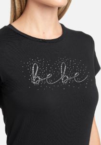 Bebe Logo Rhinestone Stud Cursive Tee sold by Bebe