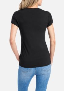 Bebe Logo Rhinestone Stud Cursive Tee sold by Bebe