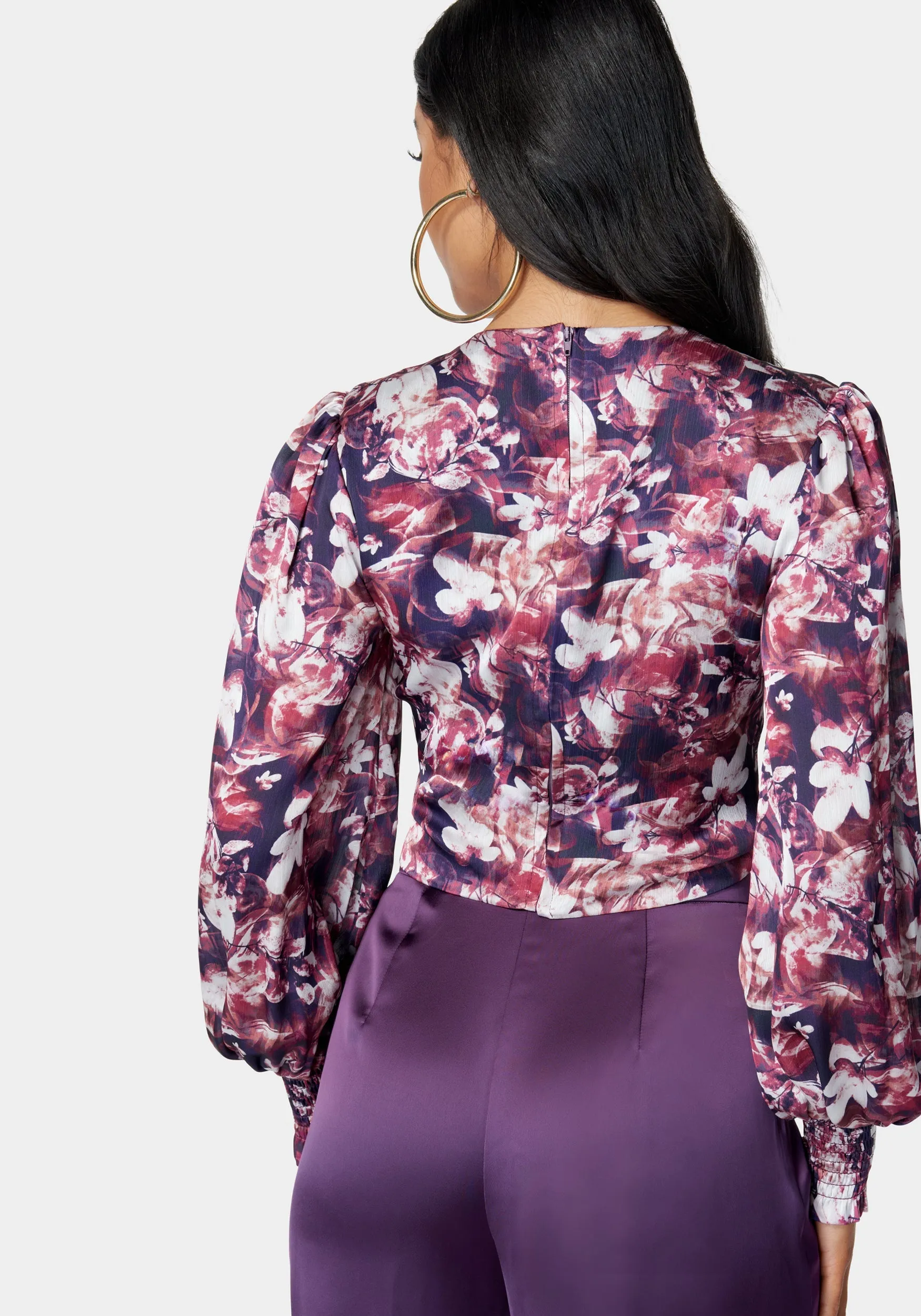 Round Neck Surplice Front Blouse sold by Bebe product image thumbnail 3