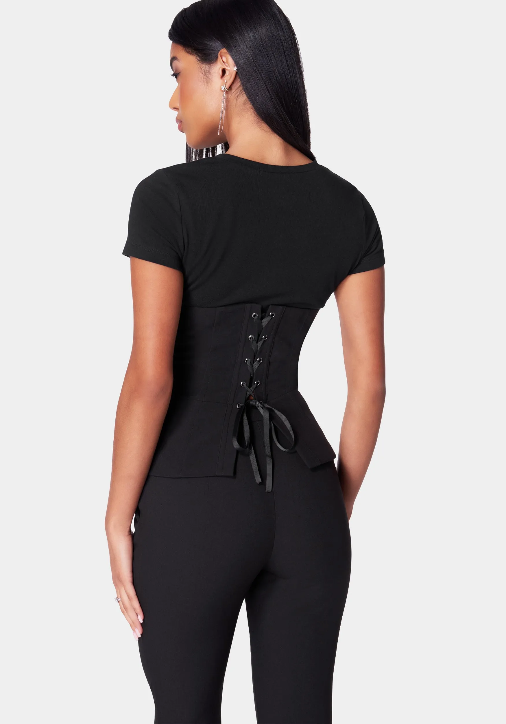 Embellished Peplum Corset Top sold by Bebe product image thumbnail 4