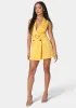 Satin Sleeveless Belted Tailored Romper sold by Bebe