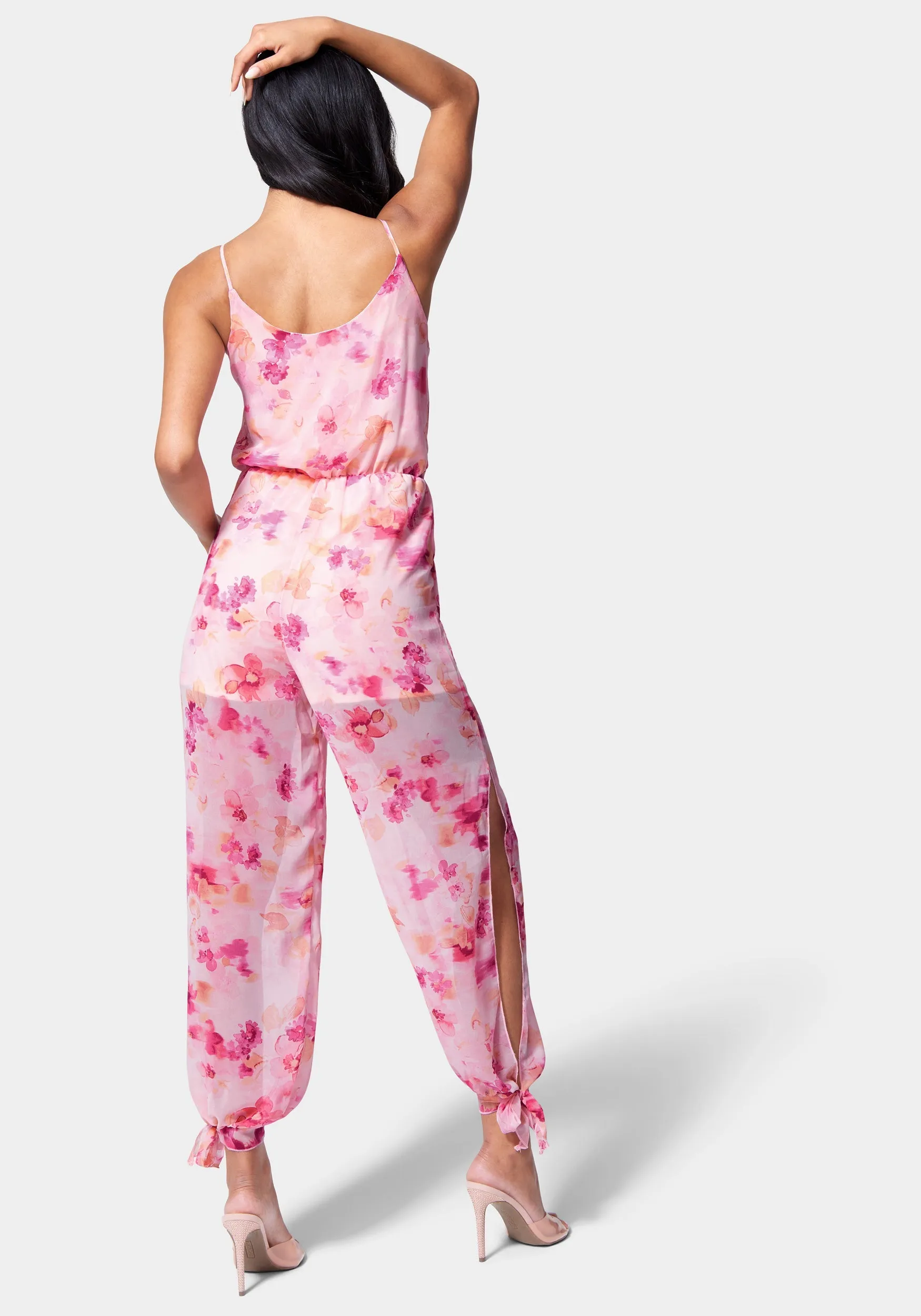 Printed Ankle Tie Jumpsuit sold by Bebe product image thumbnail 3