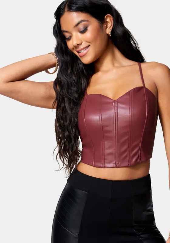 Vegan Leather Bustier sold by Bebe