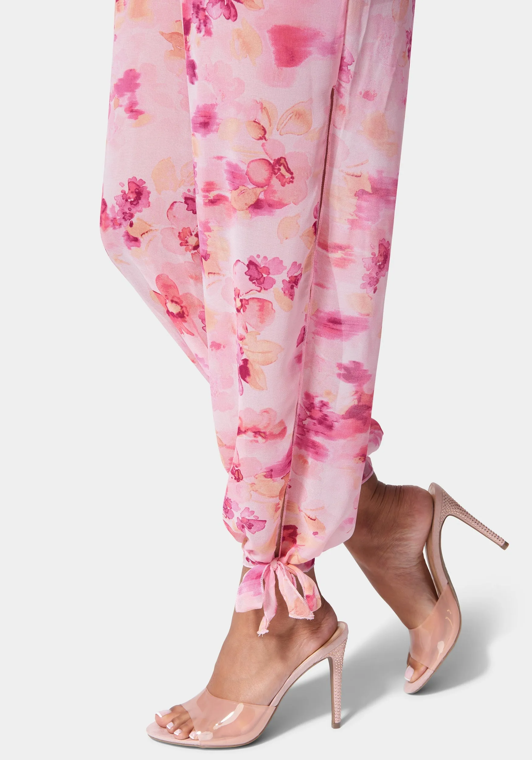 Printed Ankle Tie Jumpsuit sold by Bebe product image thumbnail 4