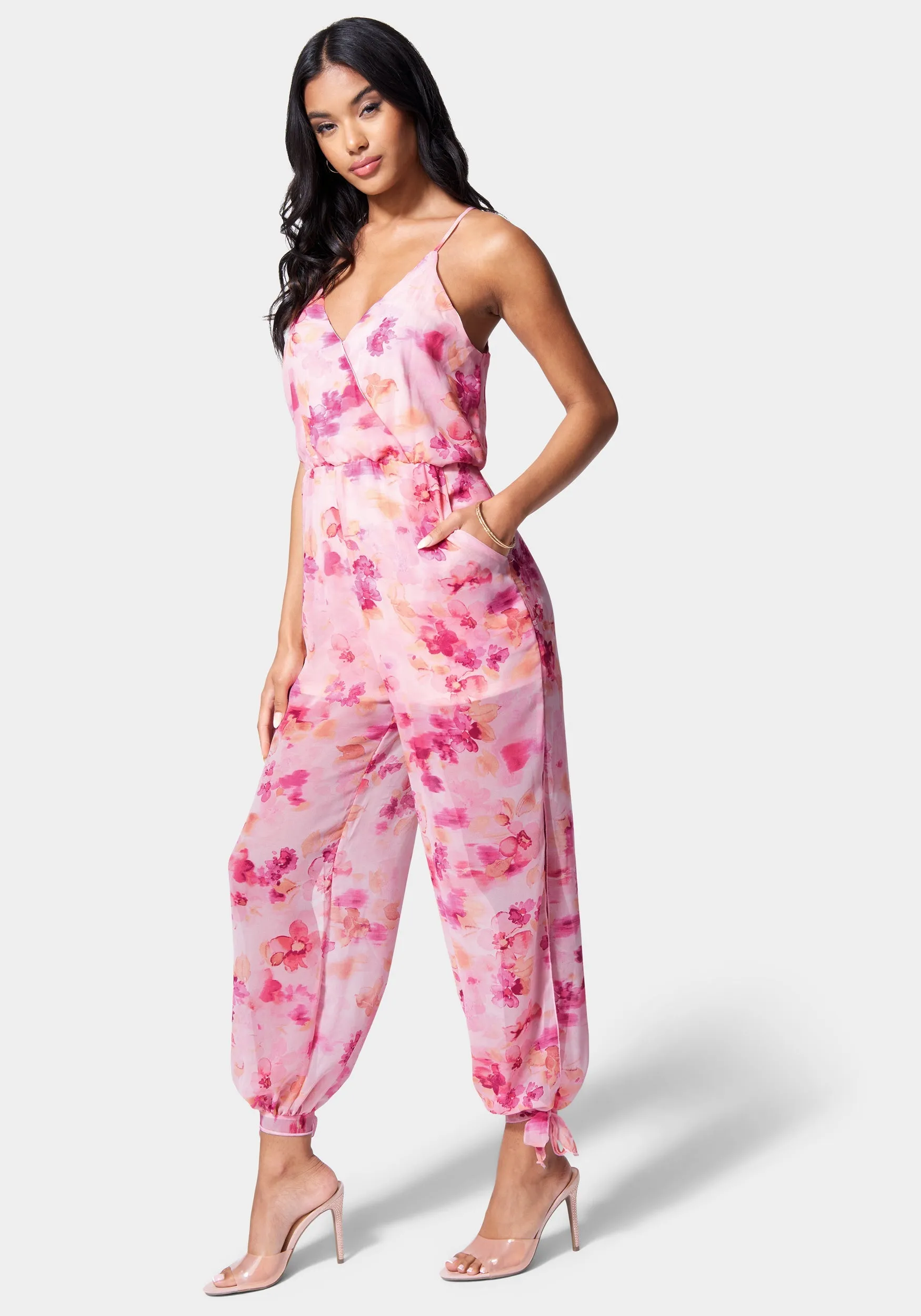 Printed Ankle Tie Jumpsuit sold by Bebe product image thumbnail 2
