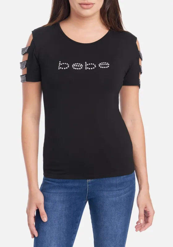 Bebe Logo Cutout Jersey Tee sold by Bebe