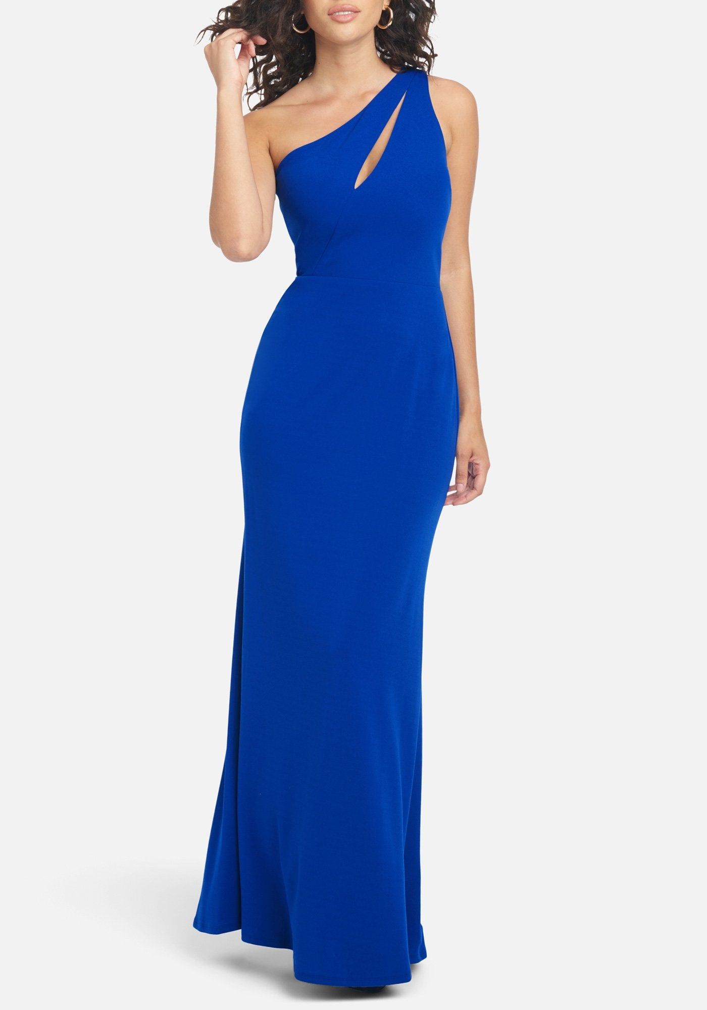 Keyhole One Shoulder Gown sold by Bebe