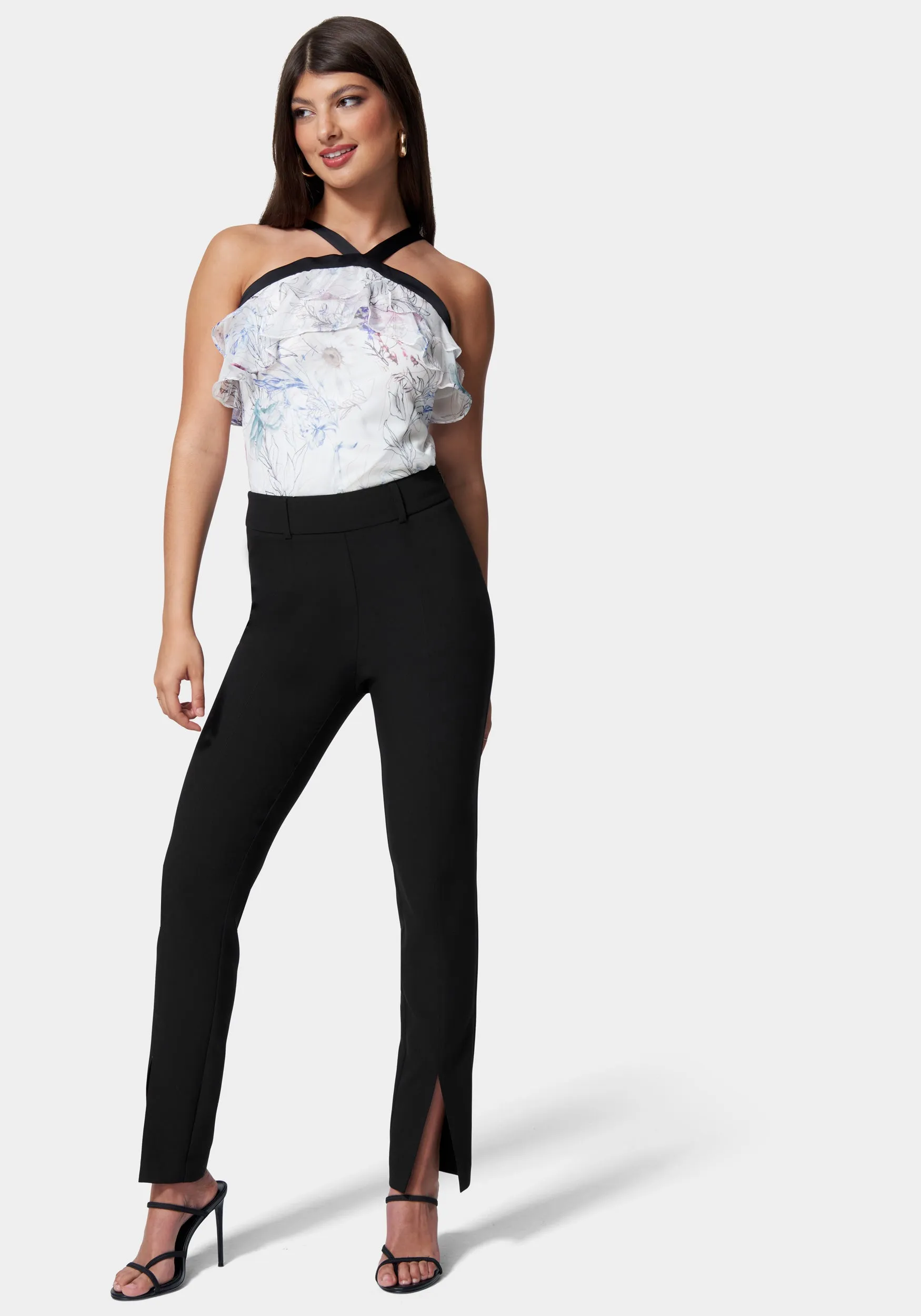 Front Slit Slim Leg Woven Pant sold by Bebe product image thumbnail 2