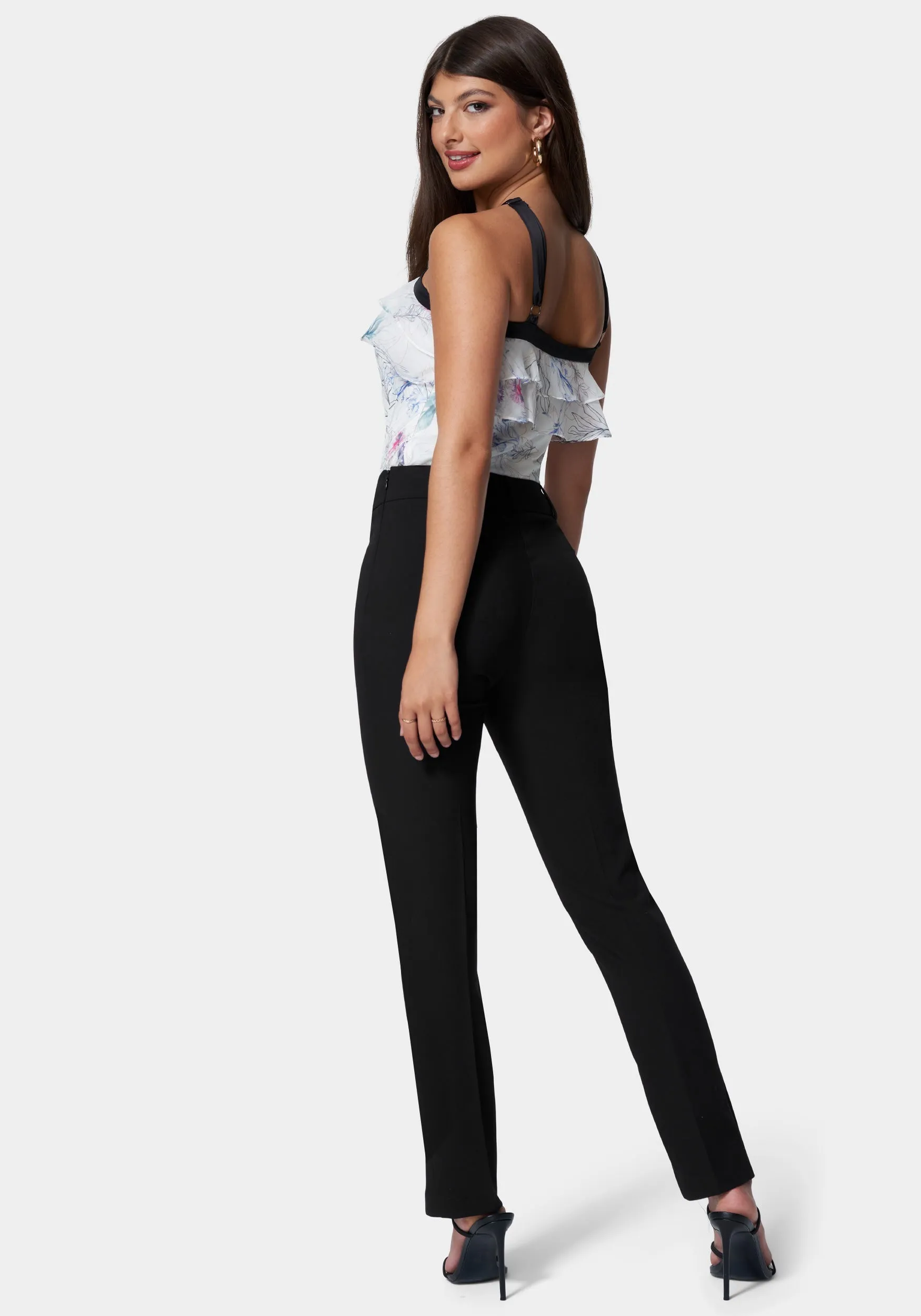Front Slit Slim Leg Woven Pant sold by Bebe product image thumbnail 3