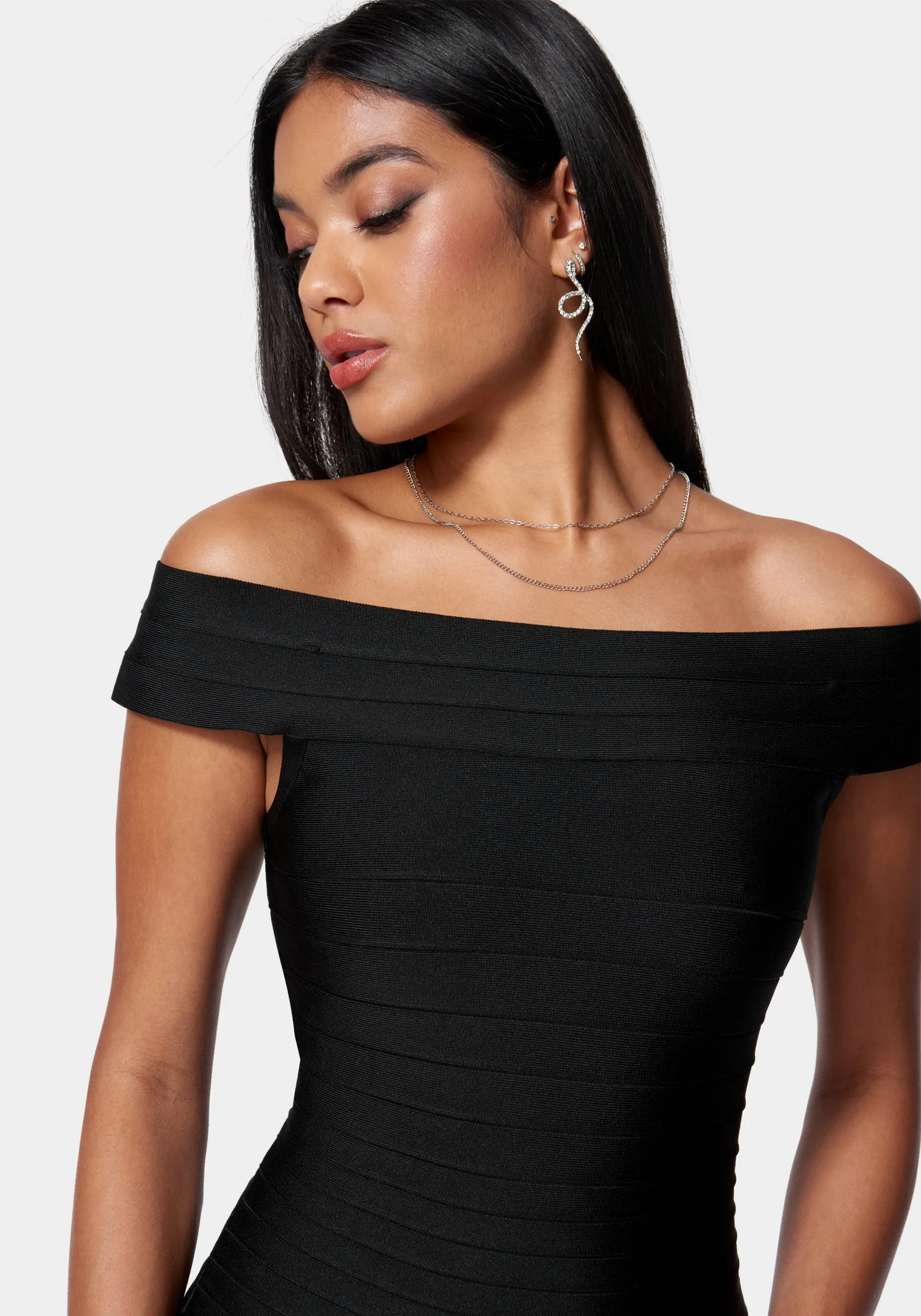 Luxe Bandage Off Shoulder Gown sold by Bebe product image thumbnail 4