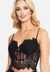 Satin Lace Back Bustier sold by Bebe