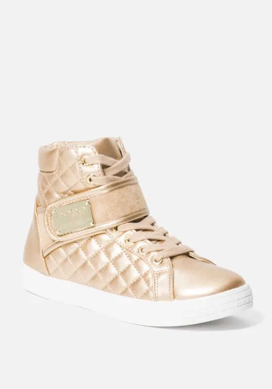 Dianica Quilted High Top Sneakers sold by Bebe