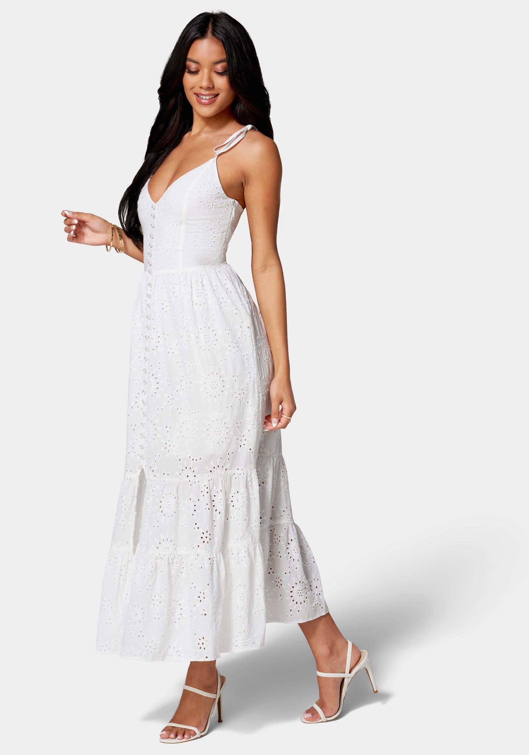 Tie Shoulder Eyelet Dress sold by Bebe product image thumbnail 2