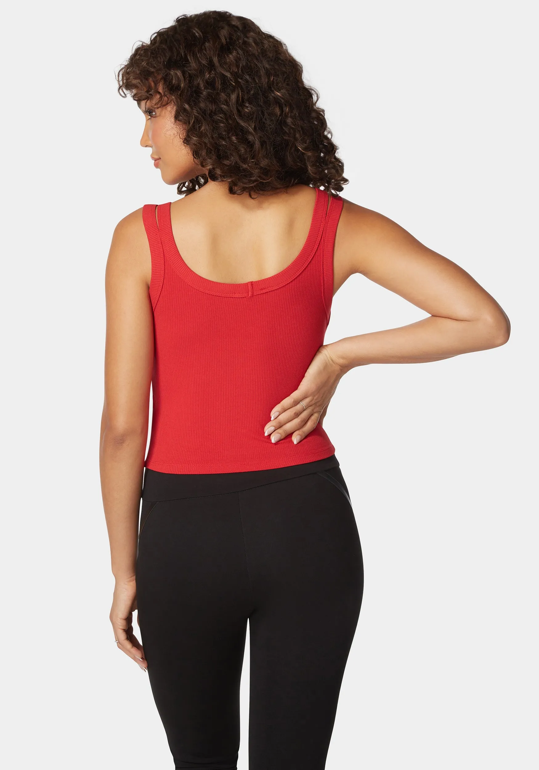 Bebe Logo Double Strap Single Stone Rib Top sold by Bebe product image thumbnail 3