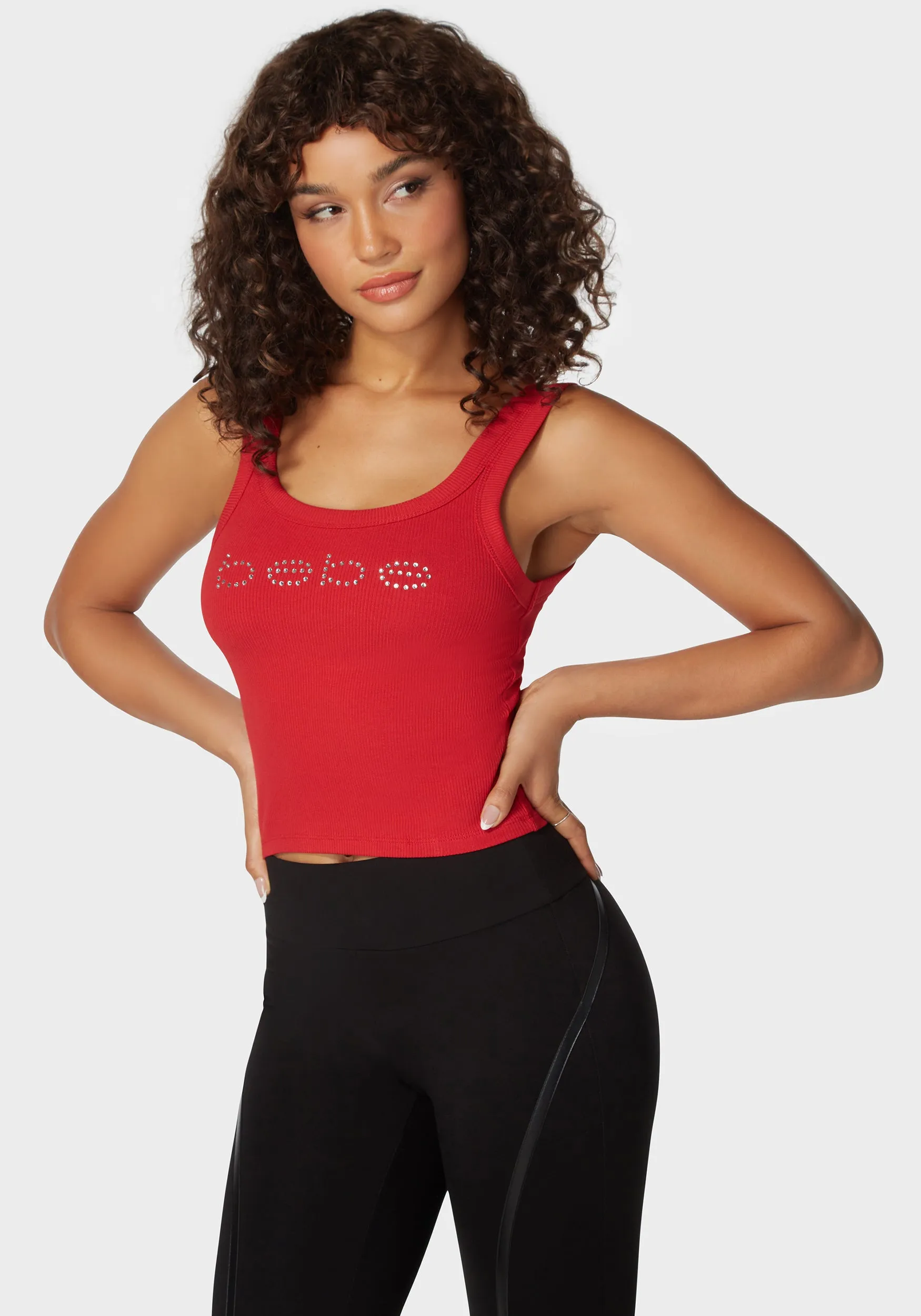Bebe Logo Double Strap Single Stone Rib Top sold by Bebe product image thumbnail 2