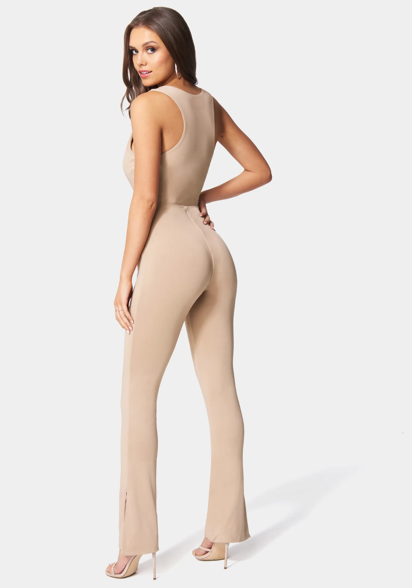 Deep V Lace-Up Jumpsuit sold by Bebe product image thumbnail 3