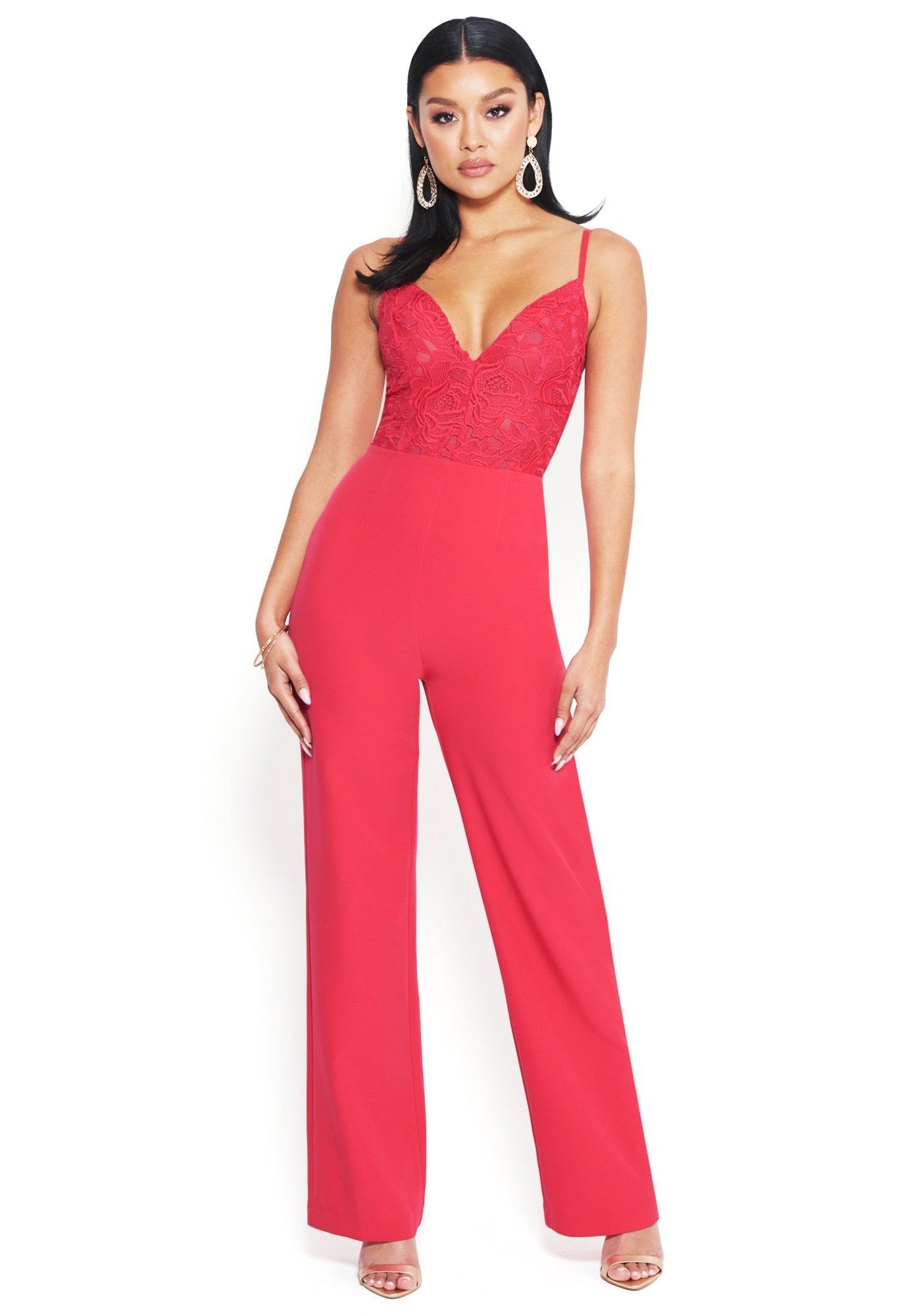 Embroidered Lace Jumpsuit sold by Bebe