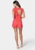 Eyelet Open Back Bow Detail Romper sold by Bebe