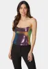 Strapless Scoop Neck Sequin Bustier Top sold by Bebe
