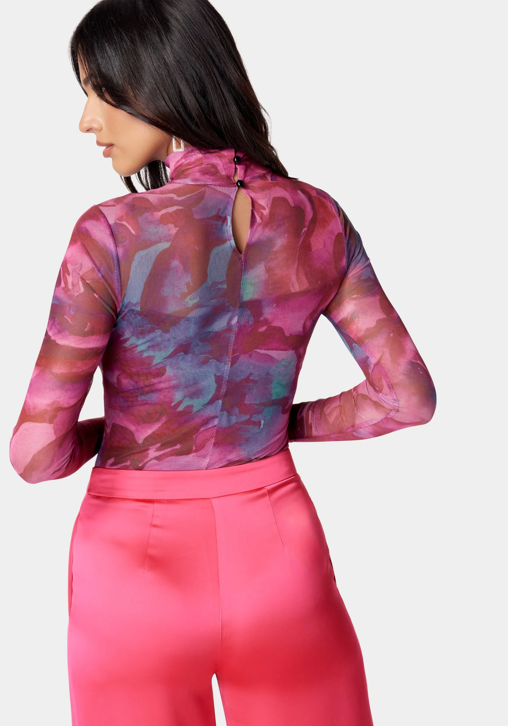 Printed Ruched Bodysuit sold by Bebe product image thumbnail 3