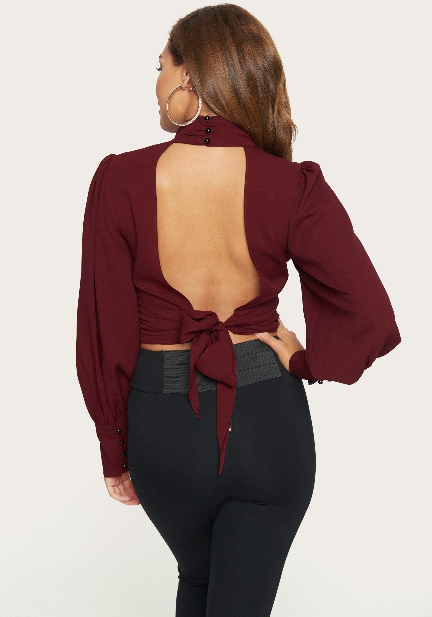 Ruched Mock Neck Top sold by Bebe product image thumbnail 2