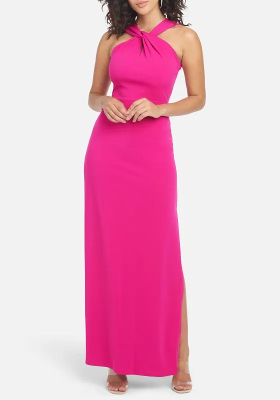 Keyhole Halter Side Slit Dress sold by Bebe