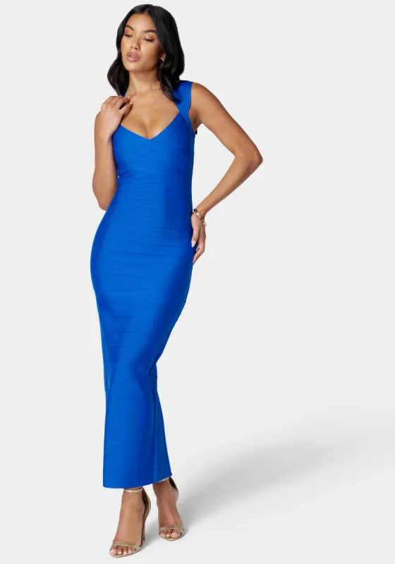 Luxe Bandage Sweetheart Neck Gown sold by Bebe
