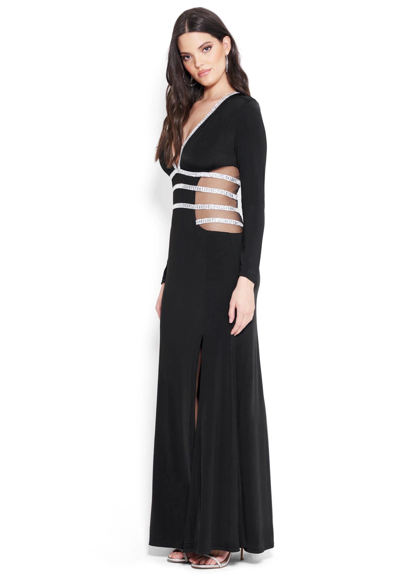 Sparkly V-Neck Gown sold by Bebe product image thumbnail 2