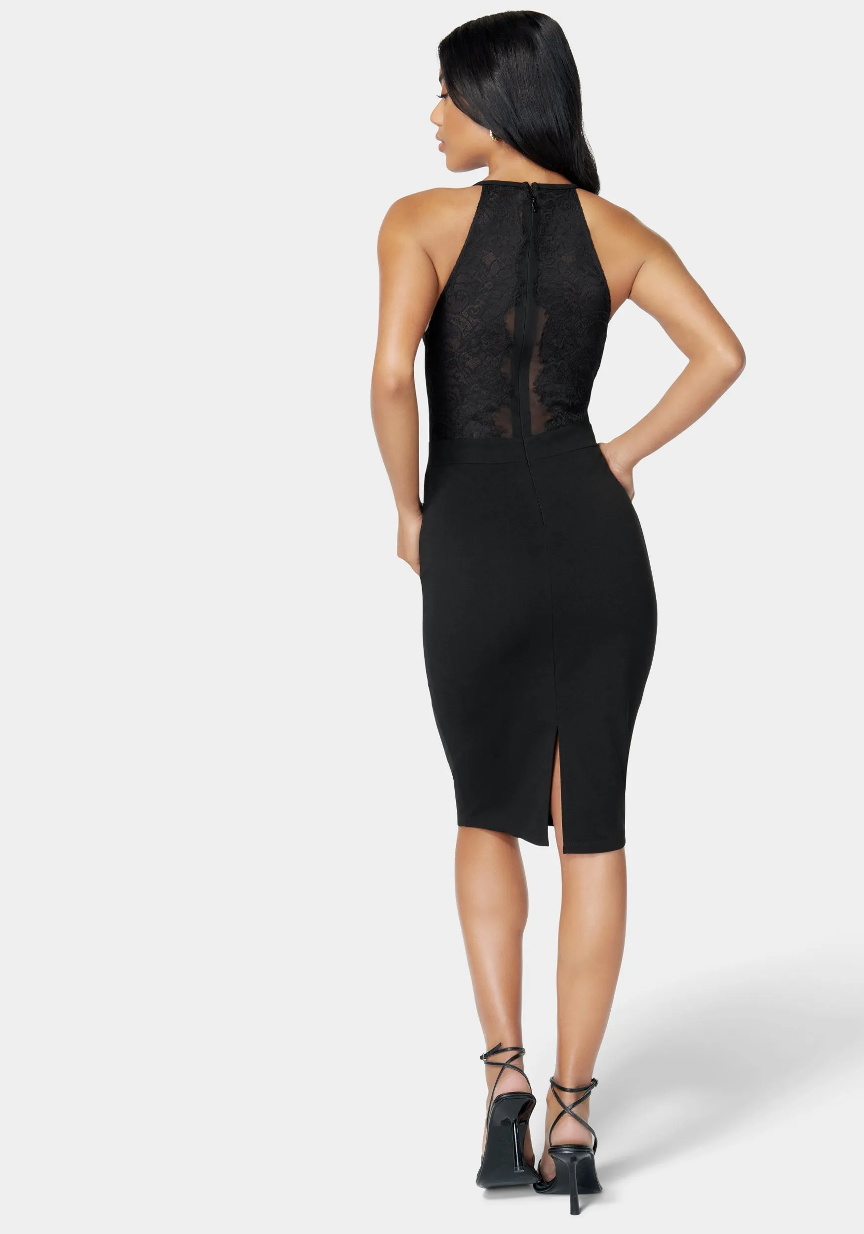Peekaboo Lace Knit Pencil Dress sold by Bebe product image thumbnail 3