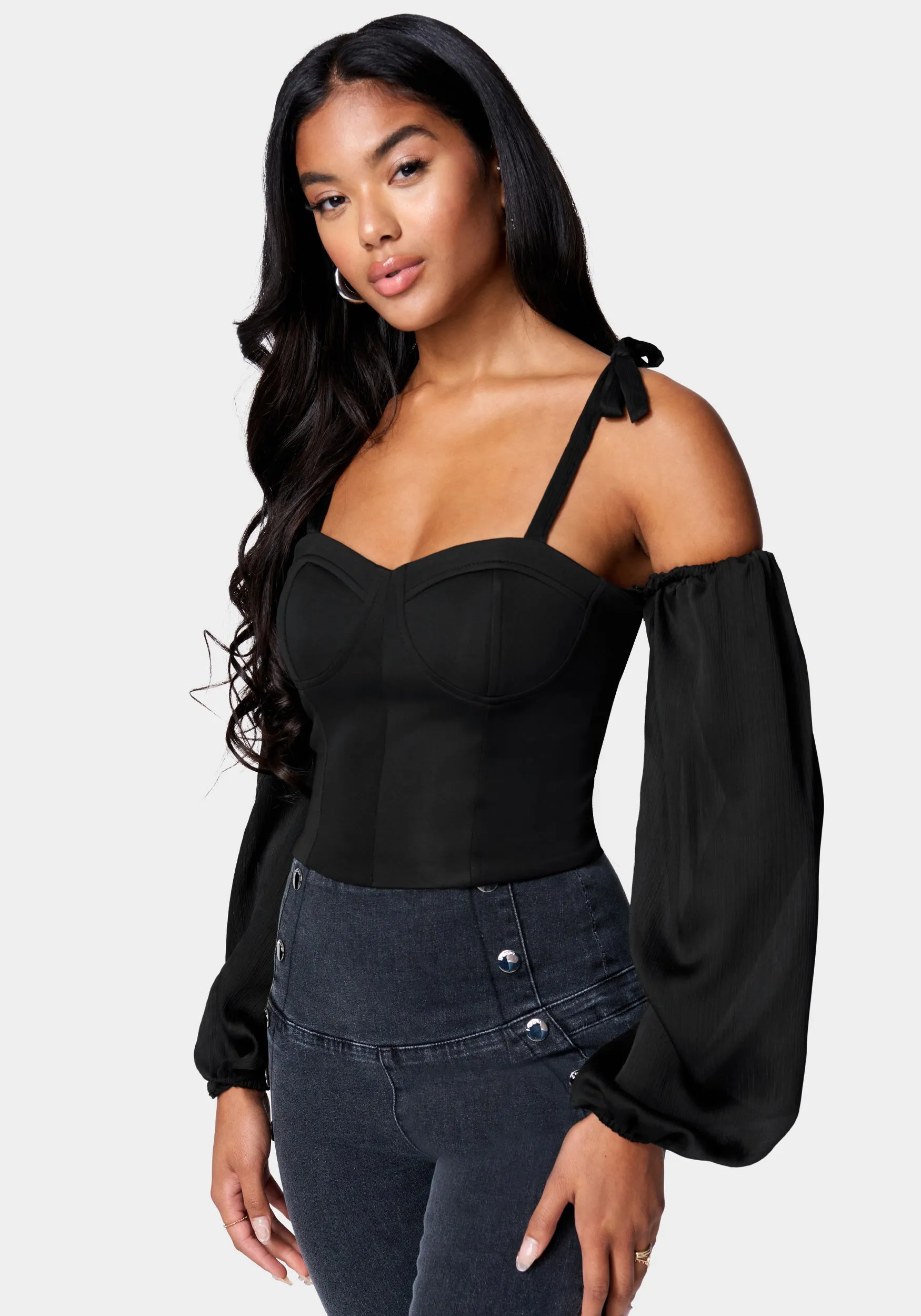 Detachable Sleeve Bustier Top sold by Bebe product image thumbnail 2