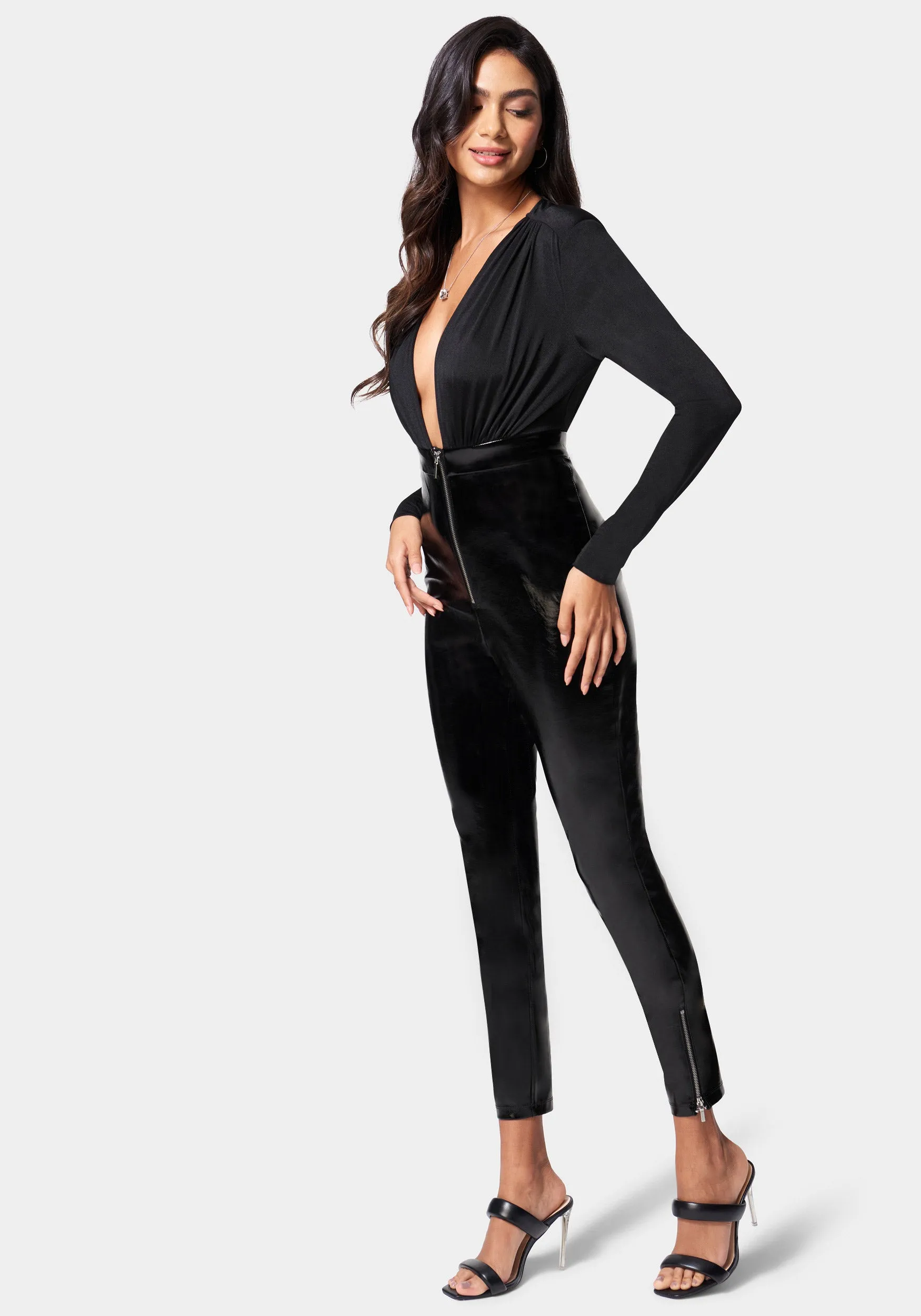 Patent Pant Catsuit sold by Bebe product image thumbnail 2