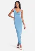 Asymmetrical Ruched Tie Hem Dress sold by Bebe
