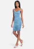 Asymmetrical Ruched Tie Hem Dress sold by Bebe