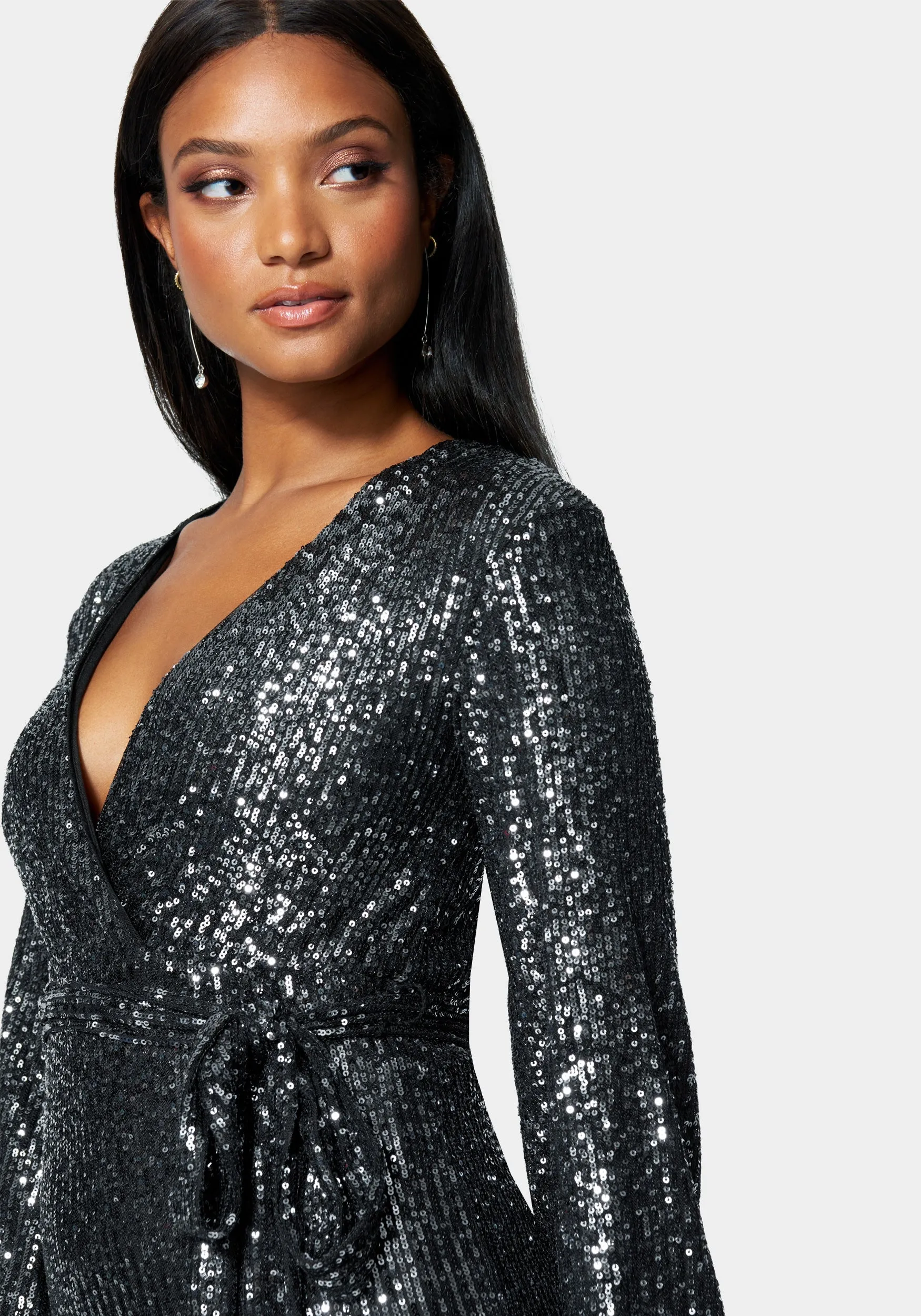 Sequin Tie Front Dress sold by Bebe product image thumbnail 4