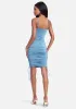 Asymmetrical Ruched Tie Hem Dress sold by Bebe