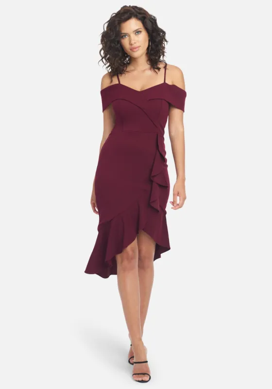 Cascade Ruffle Flounce Dress made by Bebe