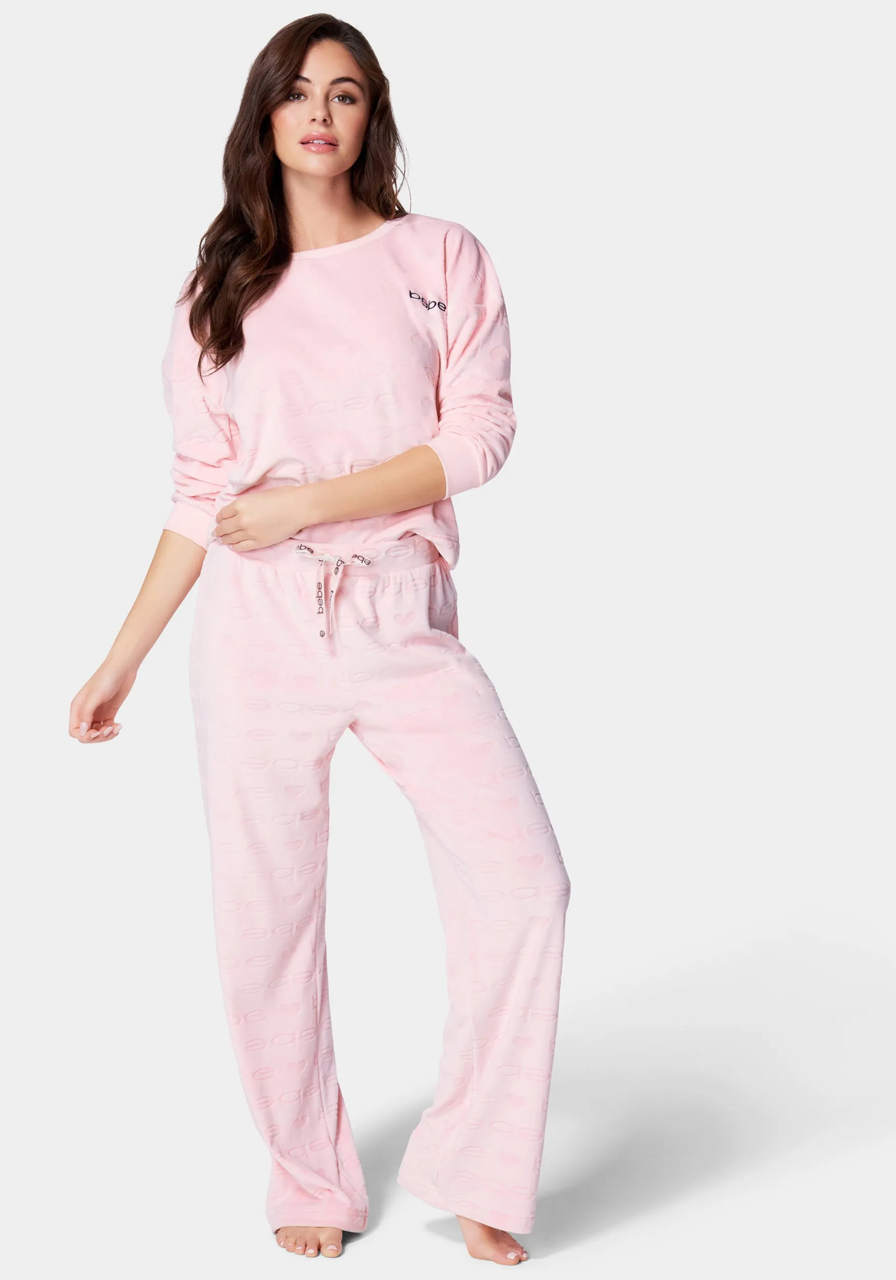 Burnout Velour Pajama Set sold by Bebe