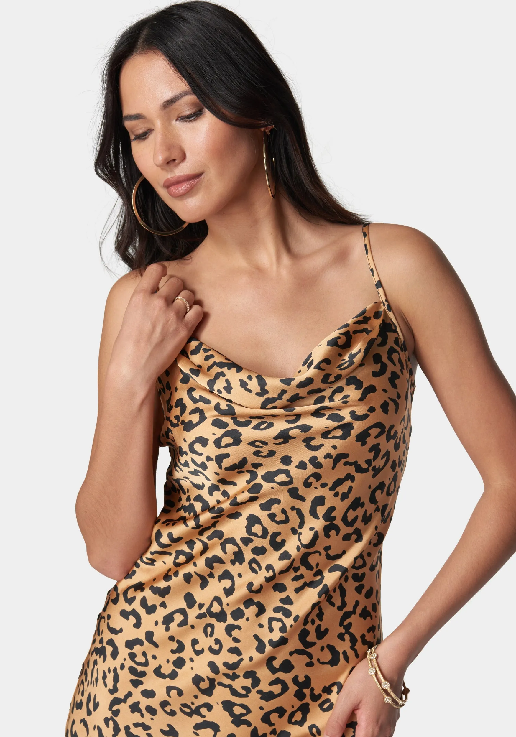 Printed Satin Midi Dress sold by Bebe product image thumbnail 4