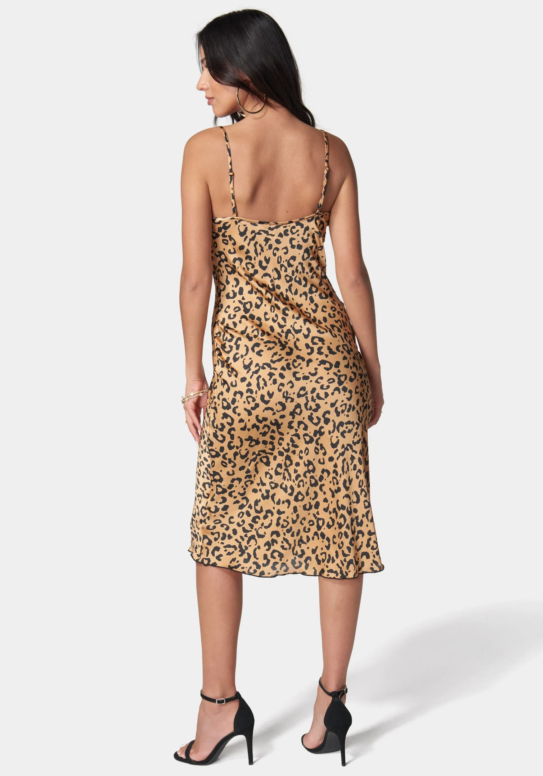 Printed Satin Midi Dress sold by Bebe product image thumbnail 3